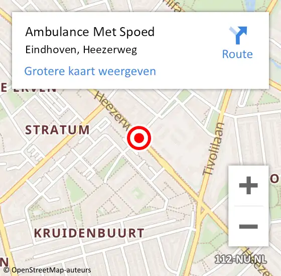 Locatie op kaart van de 112 melding: Ambulance Met Spoed Naar Eindhoven, Heezerweg op 28 juni 2017 07:32