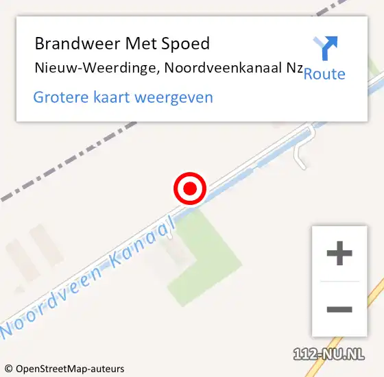 Locatie op kaart van de 112 melding: Brandweer Met Spoed Naar Nieuw-Weerdinge, Noordveenkanaal Nz op 28 juni 2017 08:29