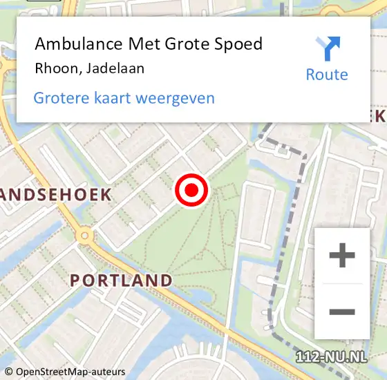 Locatie op kaart van de 112 melding: Ambulance Met Grote Spoed Naar Rhoon, Jadelaan op 28 juni 2017 08:50