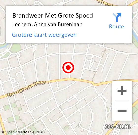 Locatie op kaart van de 112 melding: Brandweer Met Grote Spoed Naar Lochem, Anna van Burenlaan op 28 juni 2017 11:18