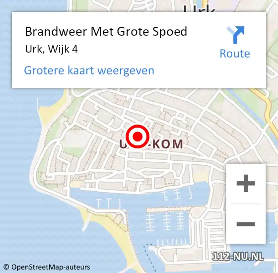 Locatie op kaart van de 112 melding: Brandweer Met Grote Spoed Naar Urk, Wijk 4 op 28 juni 2017 11:40