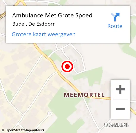 Locatie op kaart van de 112 melding: Ambulance Met Grote Spoed Naar Budel, De Esdoorn op 28 juni 2017 11:42