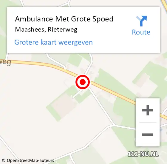 Locatie op kaart van de 112 melding: Ambulance Met Grote Spoed Naar Maashees, Rieterweg op 28 juni 2017 11:45