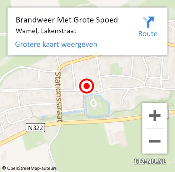 Locatie op kaart van de 112 melding: Brandweer Met Grote Spoed Naar Wamel, Lakenstraat op 28 juni 2017 13:14