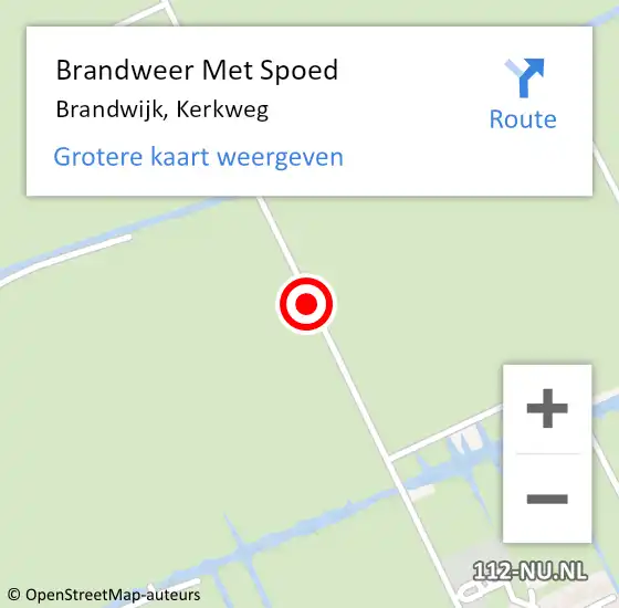 Locatie op kaart van de 112 melding: Brandweer Met Spoed Naar Brandwijk, Kerkweg op 28 juni 2017 13:53