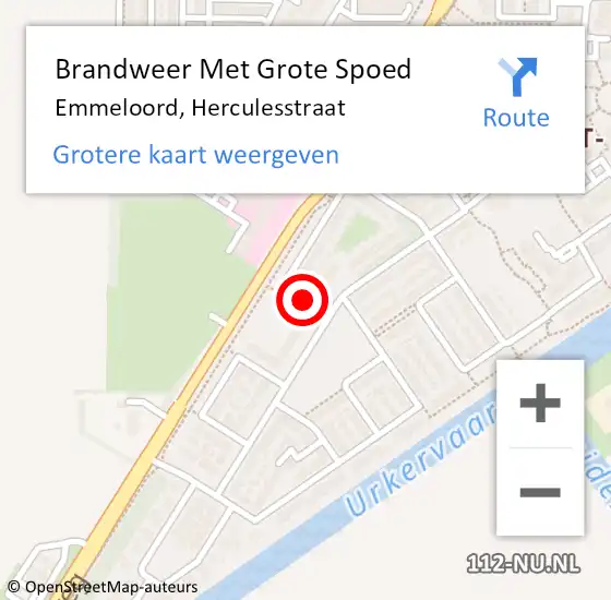 Locatie op kaart van de 112 melding: Brandweer Met Grote Spoed Naar Emmeloord, Herculesstraat op 28 juni 2017 14:34