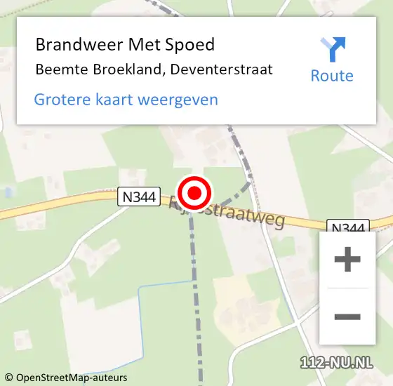 Locatie op kaart van de 112 melding: Brandweer Met Spoed Naar Beemte Broekland, Deventerstraat op 28 juni 2017 14:58