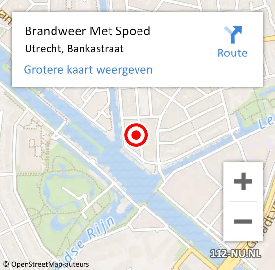 Locatie op kaart van de 112 melding: Brandweer Met Spoed Naar Utrecht, Bankastraat op 28 juni 2017 15:40