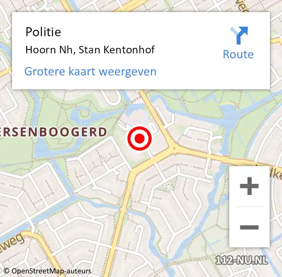 Locatie op kaart van de 112 melding: Politie Hoorn Nh, Stan Kentonhof op 28 juni 2017 17:02