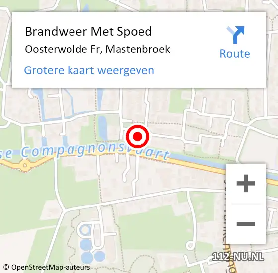 Locatie op kaart van de 112 melding: Brandweer Met Spoed Naar Oosterwolde Fr, Mastenbroek op 28 juni 2017 17:14