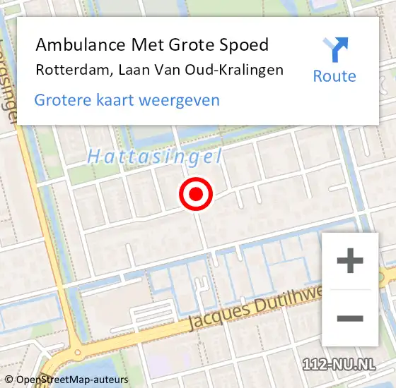 Locatie op kaart van de 112 melding: Ambulance Met Grote Spoed Naar Rotterdam, Laan Van Oud-Kralingen op 28 juni 2017 17:15