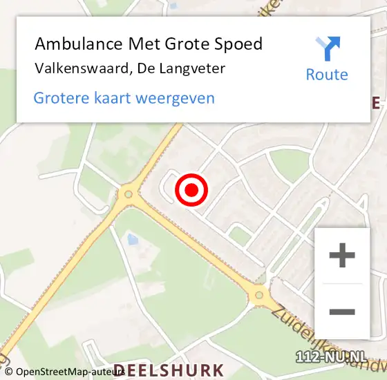 Locatie op kaart van de 112 melding: Ambulance Met Grote Spoed Naar Valkenswaard, De Langveter op 28 juni 2017 17:21