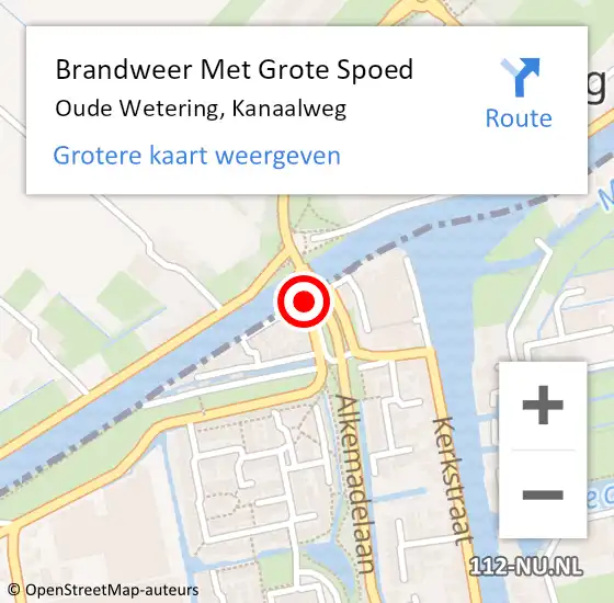 Locatie op kaart van de 112 melding: Brandweer Met Grote Spoed Naar Oude Wetering, Kanaalweg op 28 juni 2017 17:41