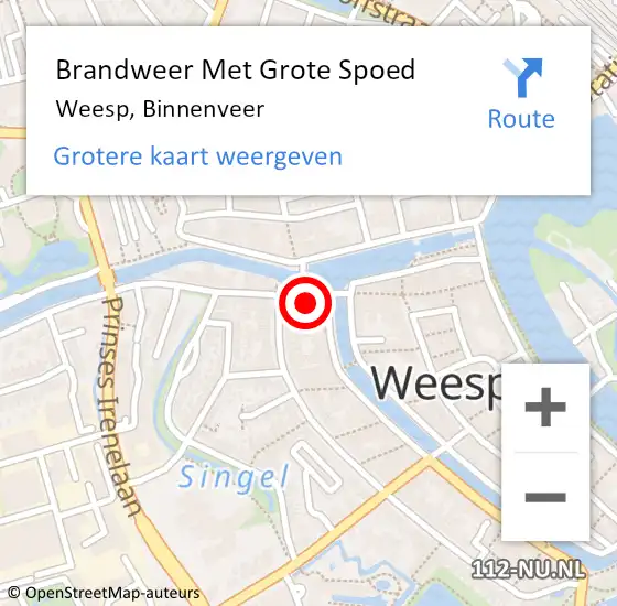 Locatie op kaart van de 112 melding: Brandweer Met Grote Spoed Naar Weesp, Binnenveer op 25 januari 2014 11:17