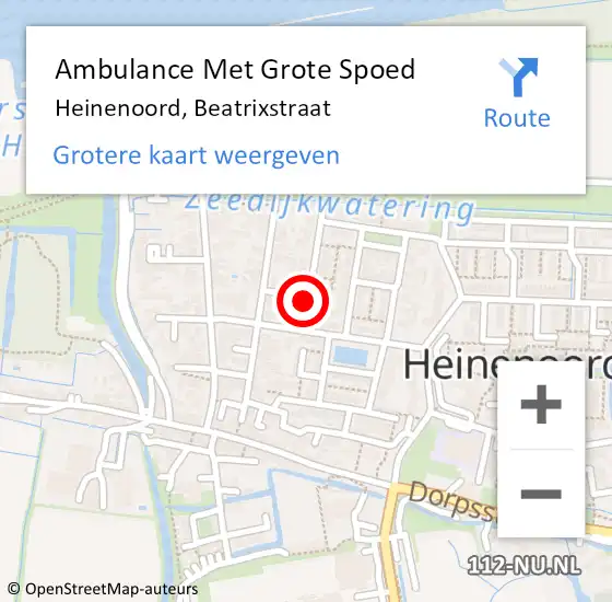 Locatie op kaart van de 112 melding: Ambulance Met Grote Spoed Naar Heinenoord, Beatrixstraat op 28 juni 2017 19:34