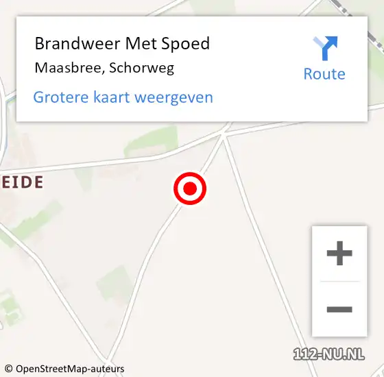 Locatie op kaart van de 112 melding: Brandweer Met Spoed Naar Maasbree, Schorweg op 28 juni 2017 20:26