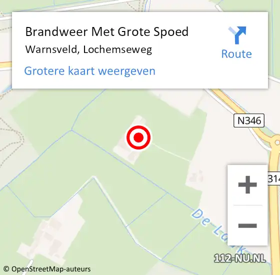 Locatie op kaart van de 112 melding: Brandweer Met Grote Spoed Naar Warnsveld, Lochemseweg op 28 juni 2017 20:33