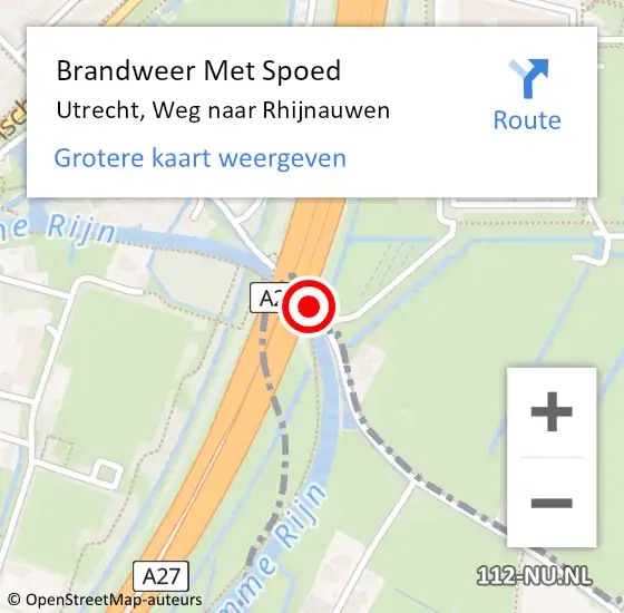 Locatie op kaart van de 112 melding: Brandweer Met Spoed Naar Utrecht, Weg naar Rhijnauwen op 28 juni 2017 20:34