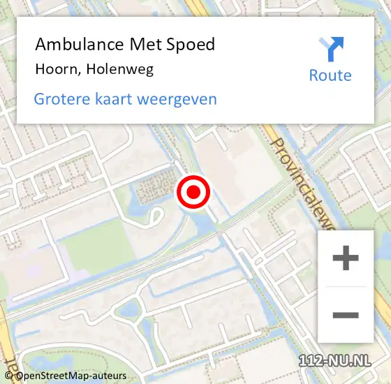 Locatie op kaart van de 112 melding: Ambulance Met Spoed Naar Hoorn, Holenweg op 28 juni 2017 20:58