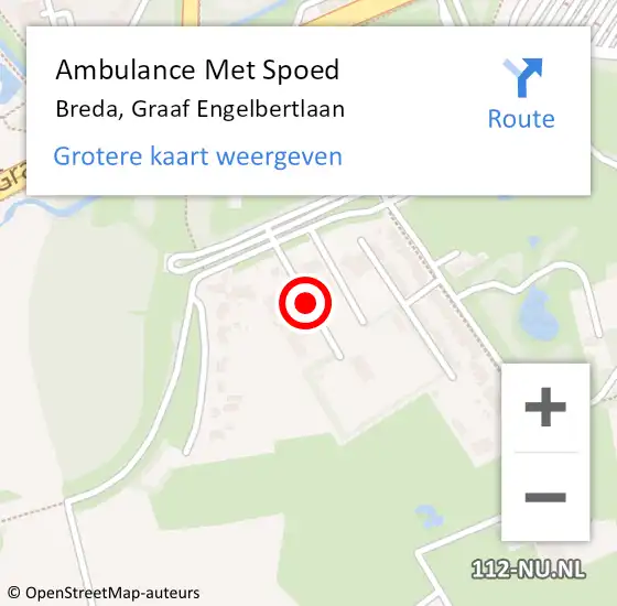 Locatie op kaart van de 112 melding: Ambulance Met Spoed Naar Breda, Graaf Engelbertlaan op 28 juni 2017 20:59