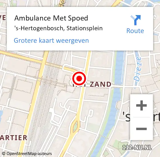 Locatie op kaart van de 112 melding: Ambulance Met Spoed Naar 's-Hertogenbosch, Stationsplein op 28 juni 2017 21:00