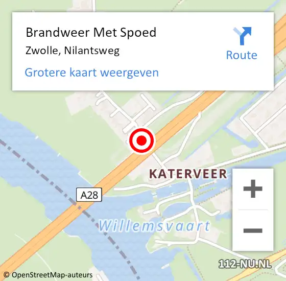 Locatie op kaart van de 112 melding: Brandweer Met Spoed Naar Zwolle, Nilantsweg op 28 juni 2017 21:21