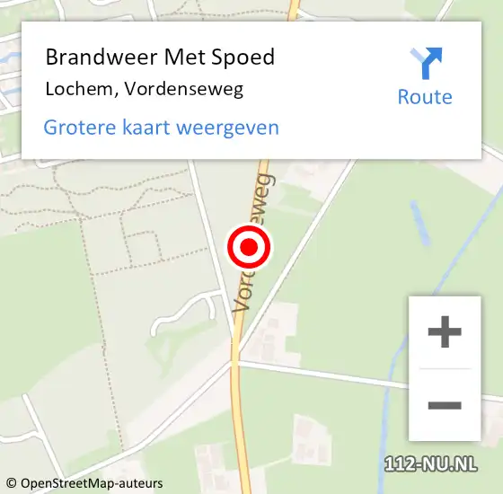 Locatie op kaart van de 112 melding: Brandweer Met Spoed Naar Lochem, Vordenseweg op 28 juni 2017 22:19