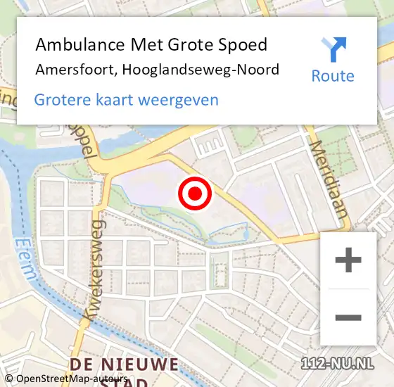 Locatie op kaart van de 112 melding: Ambulance Met Grote Spoed Naar Amersfoort, Hooglandseweg-Noord op 28 juni 2017 22:55