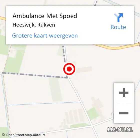 Locatie op kaart van de 112 melding: Ambulance Met Spoed Naar Heeswijk, Rukven op 29 juni 2017 03:42