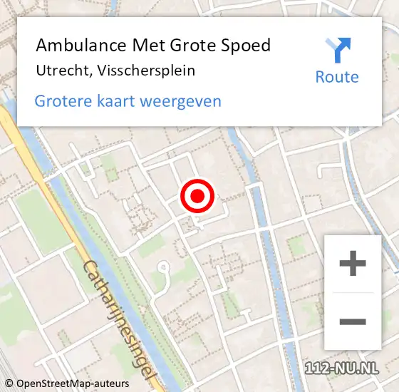 Locatie op kaart van de 112 melding: Ambulance Met Grote Spoed Naar Utrecht, Visschersplein op 29 juni 2017 04:16