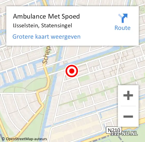 Locatie op kaart van de 112 melding: Ambulance Met Spoed Naar IJsselstein, Statensingel op 29 juni 2017 06:46