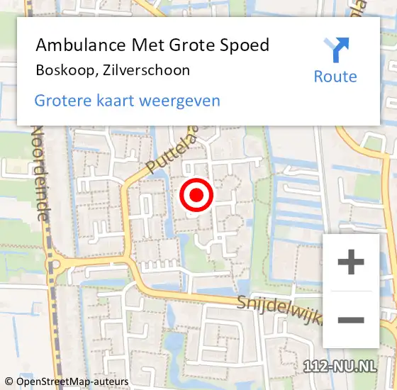 Locatie op kaart van de 112 melding: Ambulance Met Grote Spoed Naar Boskoop, Zilverschoon op 29 juni 2017 08:09