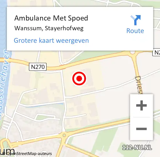 Locatie op kaart van de 112 melding: Ambulance Met Spoed Naar Wanssum, Stayerhofweg op 29 juni 2017 08:36