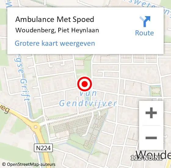 Locatie op kaart van de 112 melding: Ambulance Met Spoed Naar Woudenberg, Piet Heynlaan op 29 juni 2017 08:58