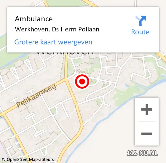 Locatie op kaart van de 112 melding: Ambulance Werkhoven, Ds Herm Pollaan op 29 juni 2017 09:30