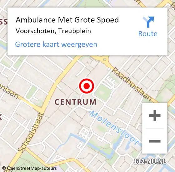 Locatie op kaart van de 112 melding: Ambulance Met Grote Spoed Naar Voorschoten, Treubplein op 29 juni 2017 10:10