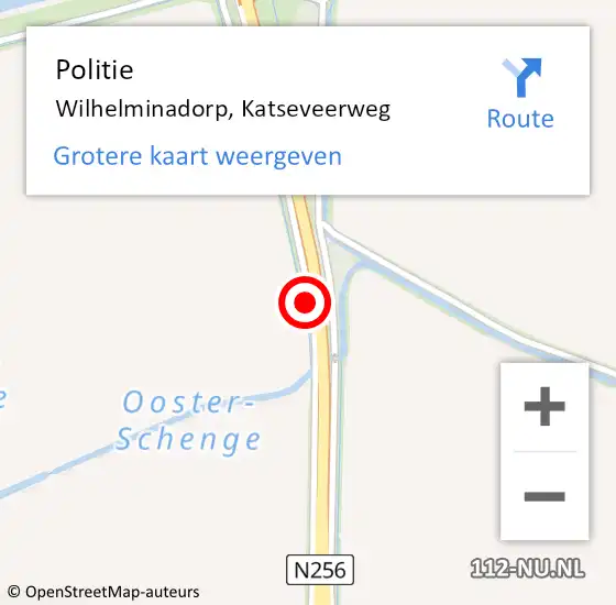 Locatie op kaart van de 112 melding: Politie Wilhelminadorp, Katseveerweg op 29 juni 2017 10:47