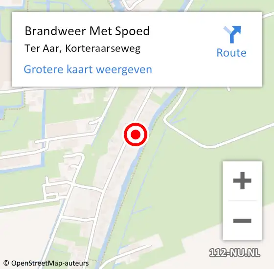 Locatie op kaart van de 112 melding: Brandweer Met Spoed Naar Ter Aar, Korteraarseweg op 29 juni 2017 11:21