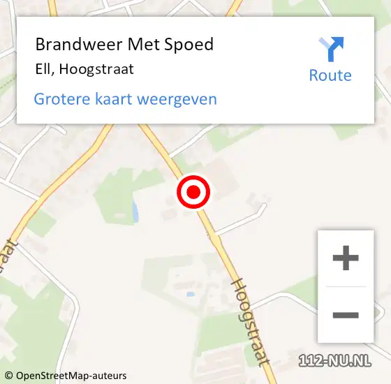 Locatie op kaart van de 112 melding: Brandweer Met Spoed Naar Ell, Hoogstraat op 29 juni 2017 12:29