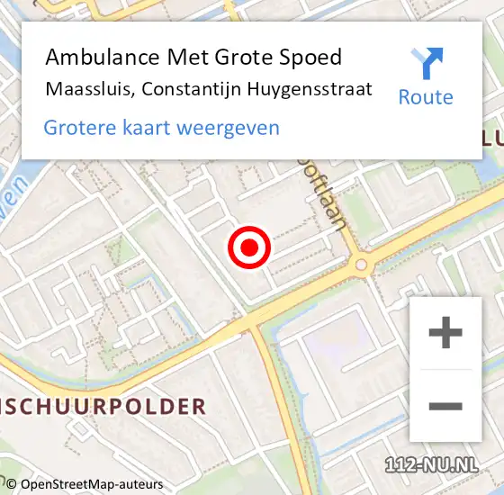 Locatie op kaart van de 112 melding: Ambulance Met Grote Spoed Naar Maassluis, Constantijn Huygensstraat op 29 juni 2017 12:38