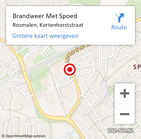 Locatie op kaart van de 112 melding: Brandweer Met Spoed Naar Rosmalen, Kortenhorststraat op 29 juni 2017 12:47