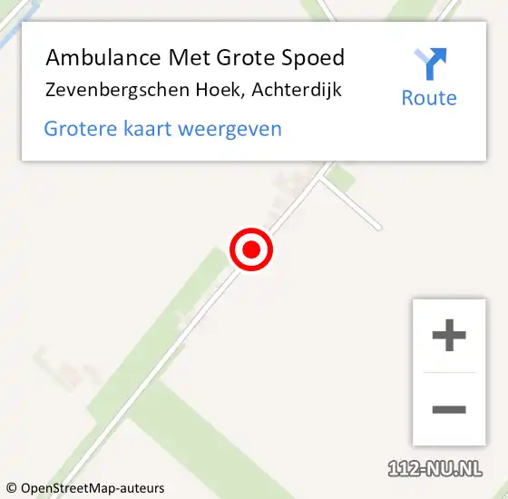 Locatie op kaart van de 112 melding: Ambulance Met Grote Spoed Naar Zevenbergschen Hoek, Achterdijk op 29 juni 2017 12:59