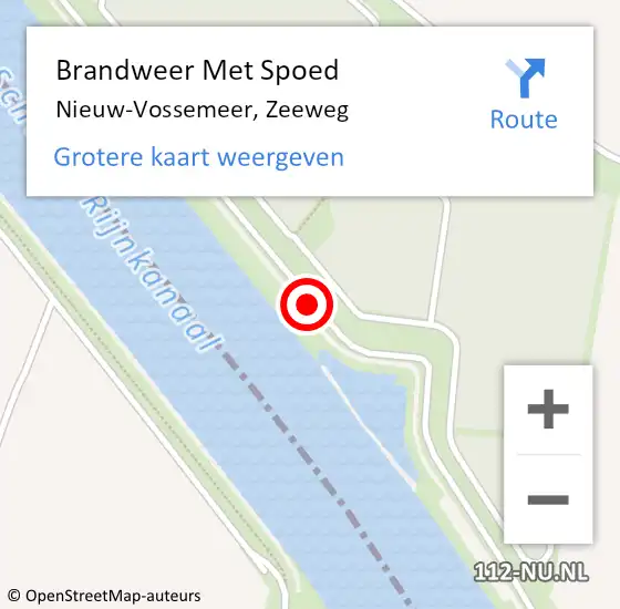 Locatie op kaart van de 112 melding: Brandweer Met Spoed Naar Nieuw-Vossemeer, Zeeweg op 29 juni 2017 15:20