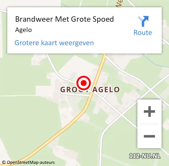 Locatie op kaart van de 112 melding: Brandweer Met Grote Spoed Naar Agelo op 25 januari 2014 12:50