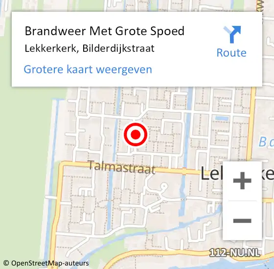 Locatie op kaart van de 112 melding: Brandweer Met Grote Spoed Naar Lekkerkerk, Bilderdijkstraat op 29 juni 2017 17:49