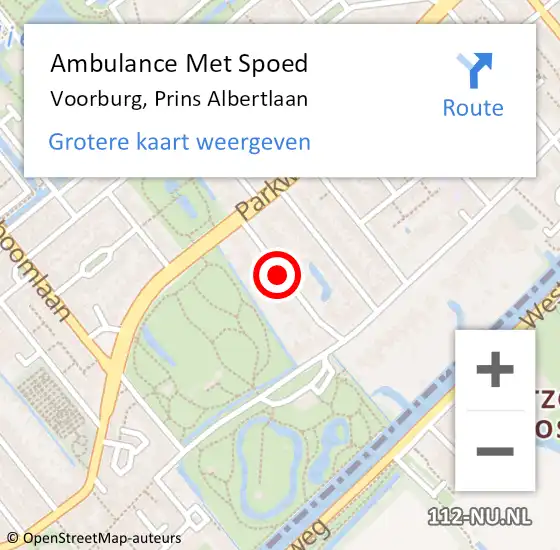 Locatie op kaart van de 112 melding: Ambulance Met Spoed Naar Voorburg, Prins Albertlaan op 29 juni 2017 17:59