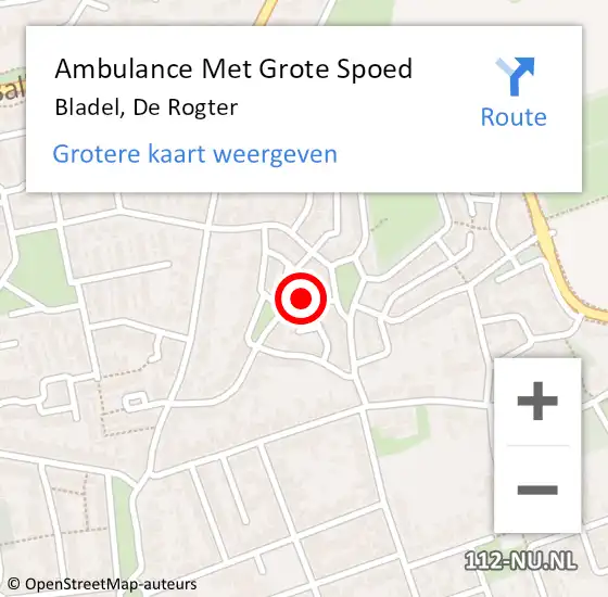 Locatie op kaart van de 112 melding: Ambulance Met Grote Spoed Naar Bladel, De Rogter op 29 juni 2017 18:18