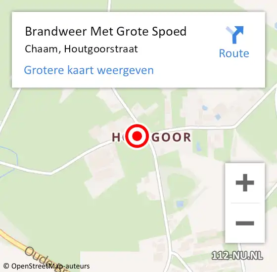 Locatie op kaart van de 112 melding: Brandweer Met Grote Spoed Naar Chaam, Houtgoorstraat op 29 juni 2017 20:13