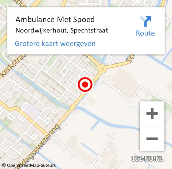 Locatie op kaart van de 112 melding: Ambulance Met Spoed Naar Noordwijkerhout, Spechtstraat op 29 juni 2017 20:13