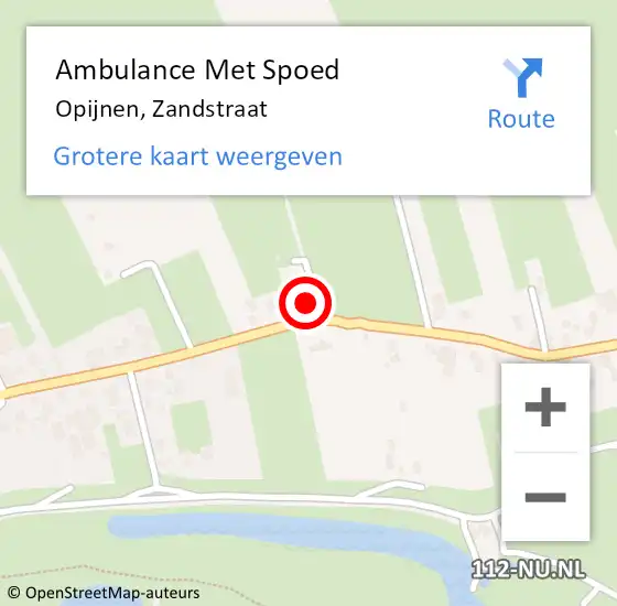 Locatie op kaart van de 112 melding: Ambulance Met Spoed Naar Opijnen, Zandstraat op 29 juni 2017 20:51